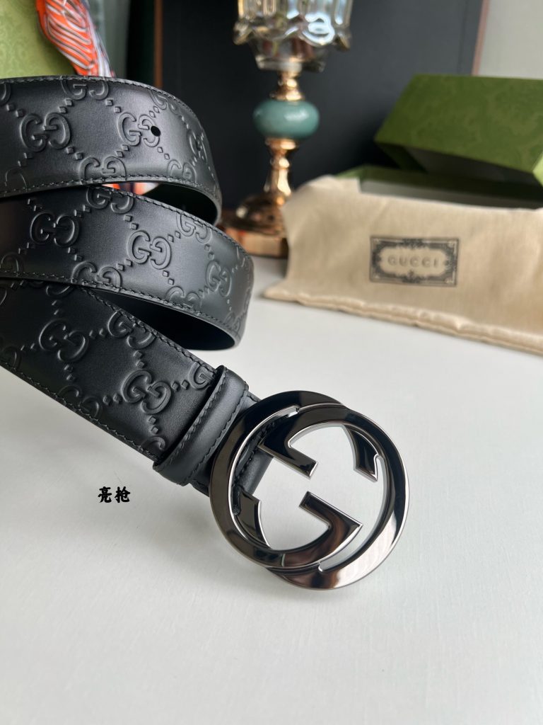 GUCCI New Horizontal Strap, Double G Buckle, 4.0cm