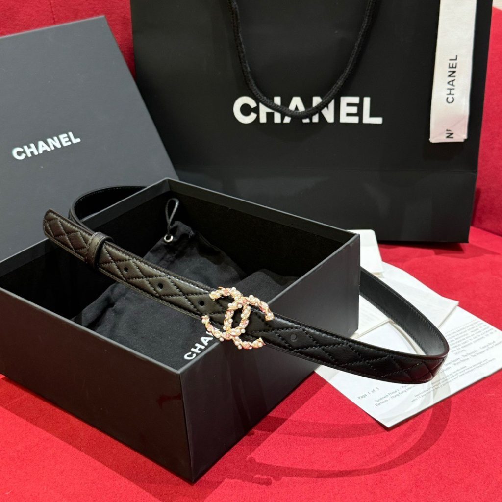 Chanel New Women’s Belt – Elegant CC Buckle, Premium Calfskin, 3.0cm Wide