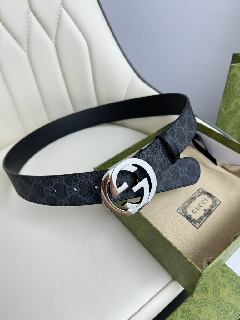 GUCCI New Horizontal Strap, Double G Buckle, 4.0cm