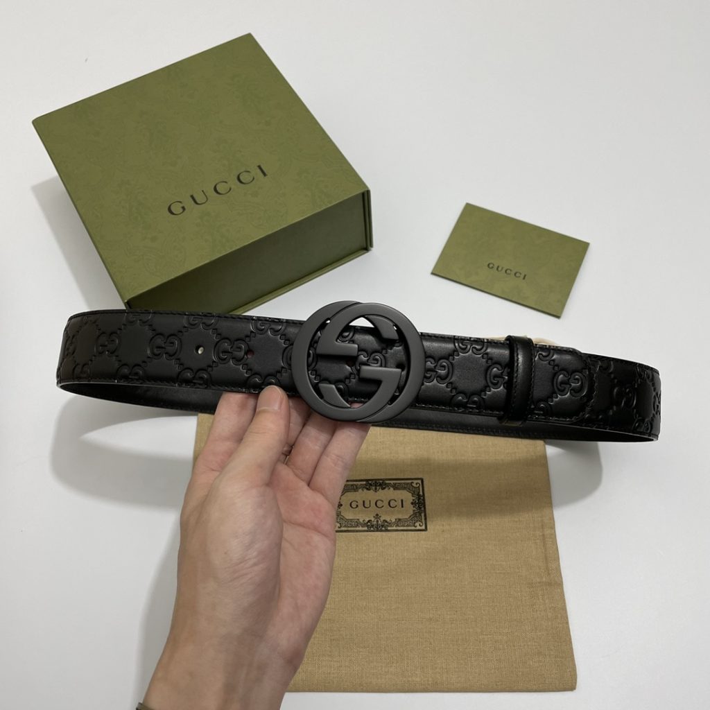 GUCCI New Horizontal Strap, Double G Buckle, 4.0cm