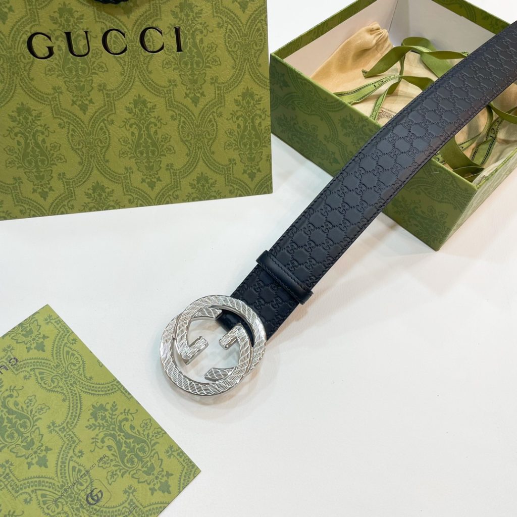 GUCCI New Horizontal Strap, Double G Buckle, 4.0cm