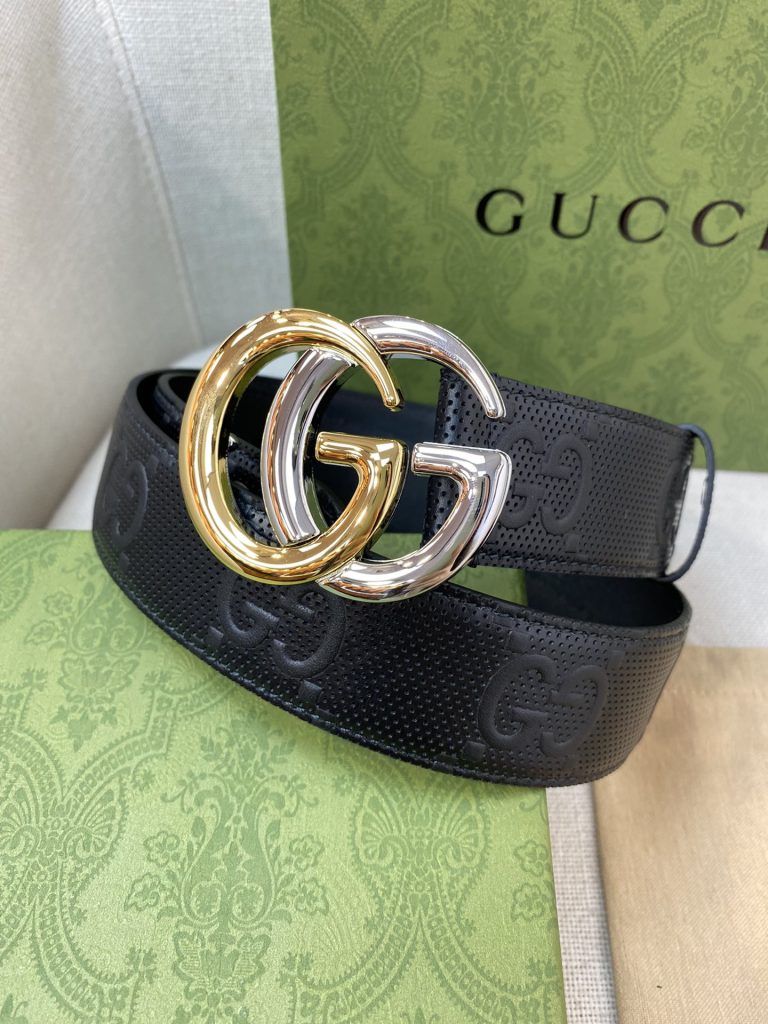 GUCCI New Horizontal Strap, Double G Buckle, 4.0cm