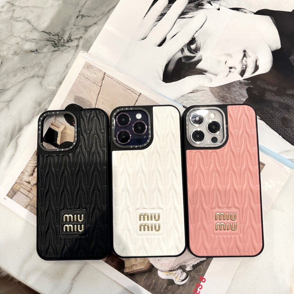 Miu Miu Leather Full-Protection iPhone Case