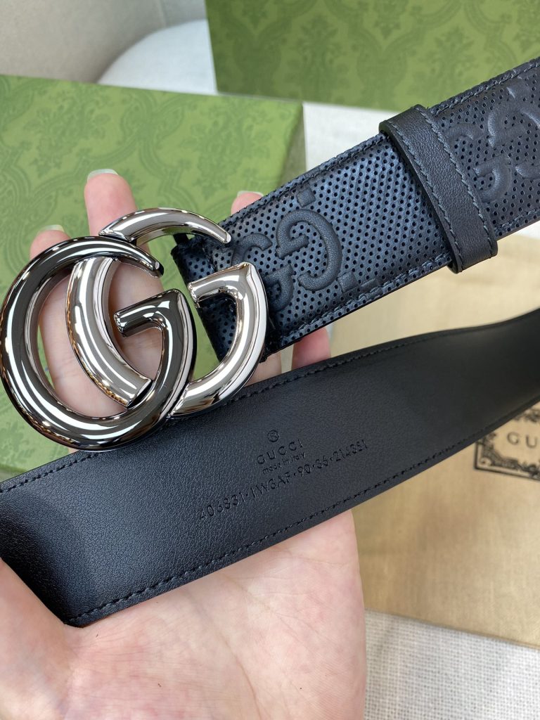 GUCCI New Horizontal Strap, Double G Buckle, 4.0cm