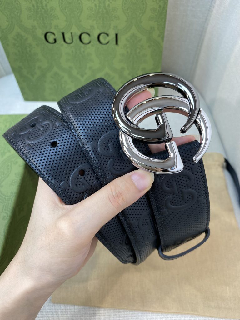 GUCCI New Horizontal Strap, Double G Buckle, 4.0cm