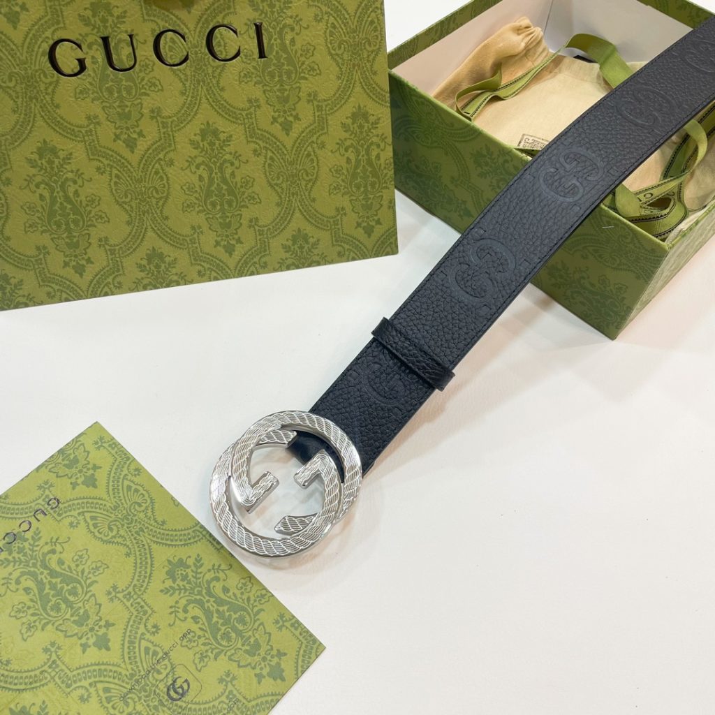 GUCCI New Horizontal Strap, Double G Buckle, 4.0cm