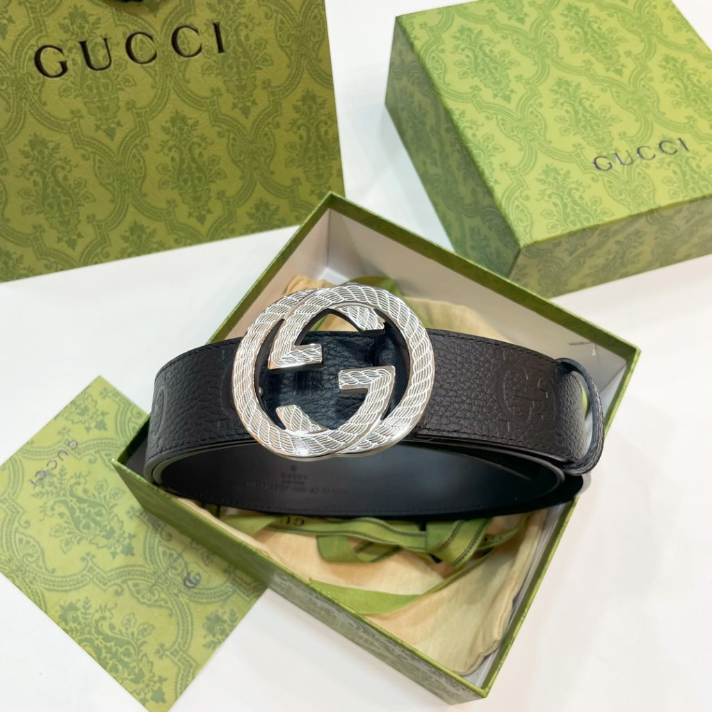 GUCCI New Horizontal Strap, Double G Buckle, 4.0cm