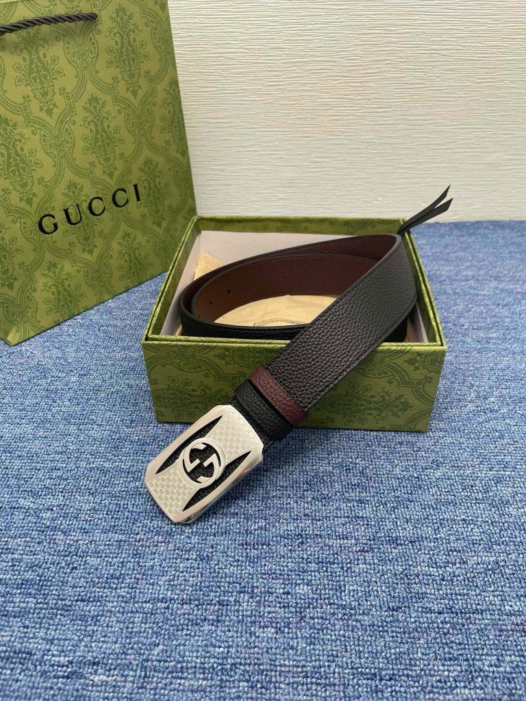 GUCCI New Horizontal Strap, Double G Buckle, 4.0cm