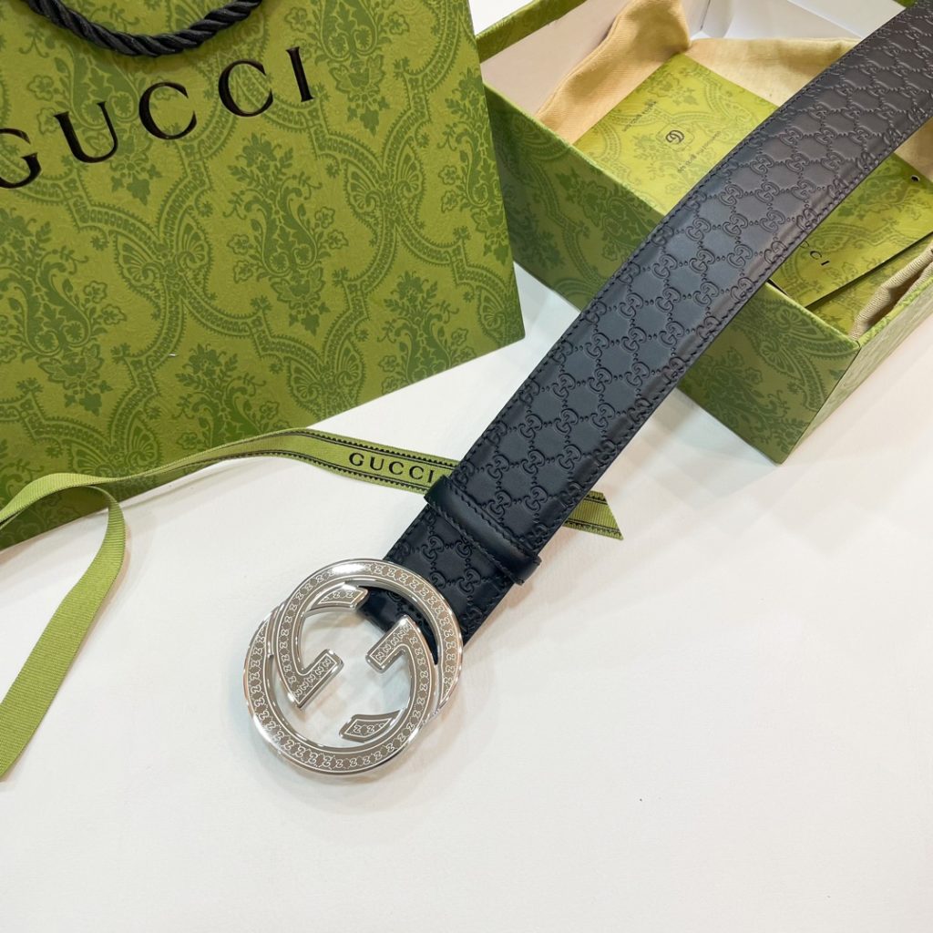 GUCCI New Horizontal Strap, Double G Buckle, 4.0cm