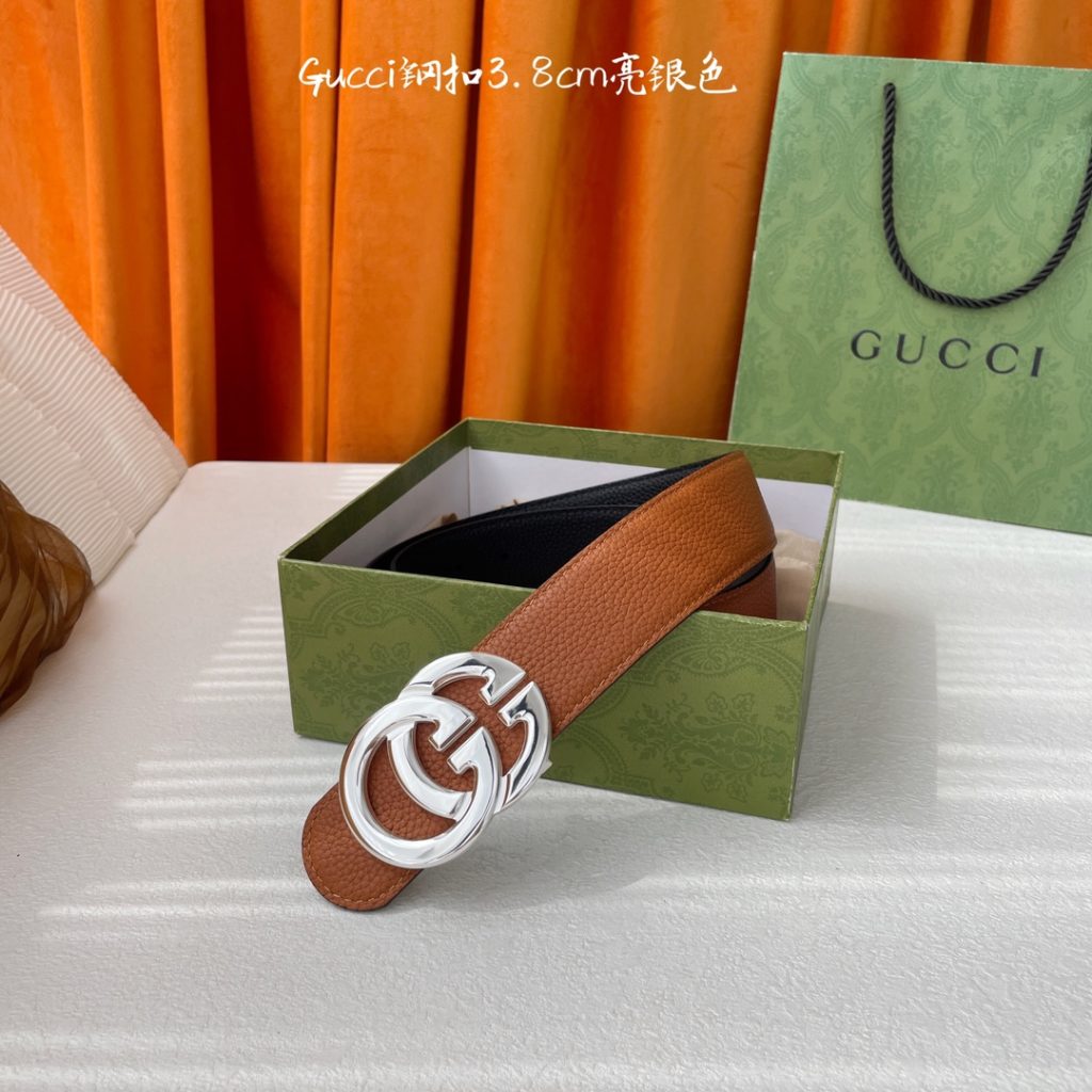 GUCCI New Horizontal Strap, Double G Buckle, 4.0cm