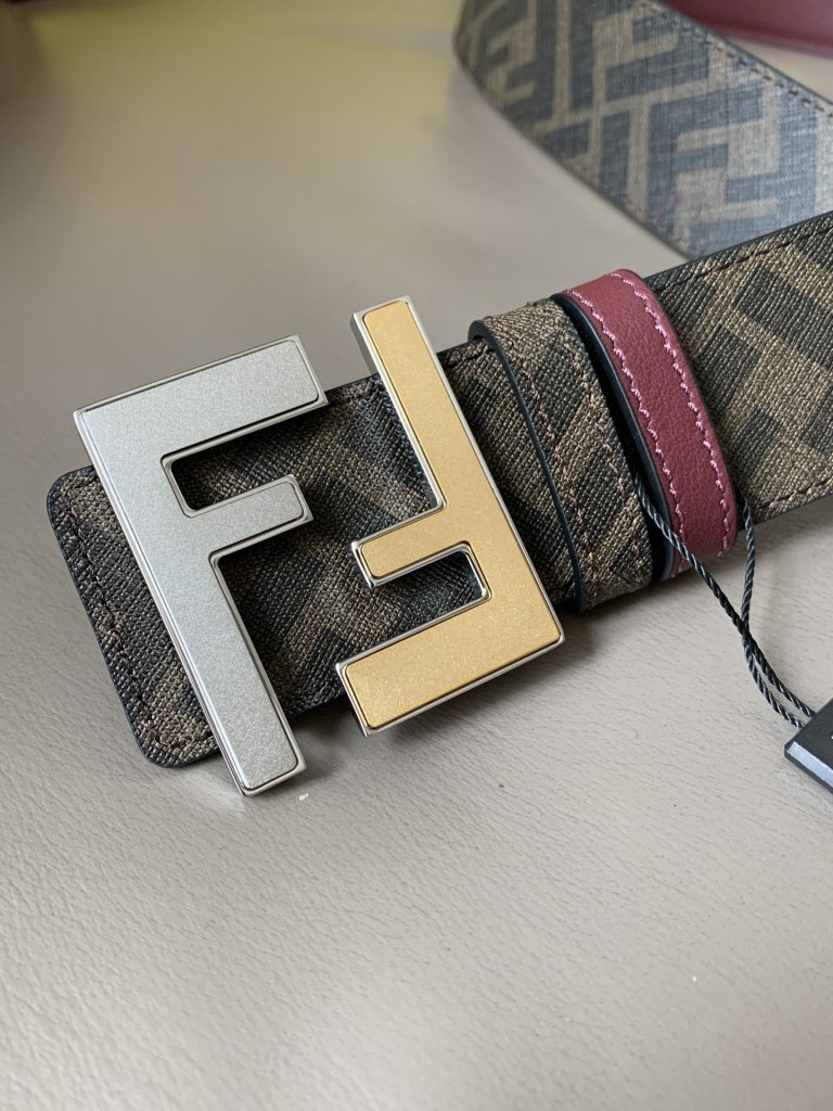 Fendi 4.0cm Belt – Classic Canvas with Top-Grain Calfskin