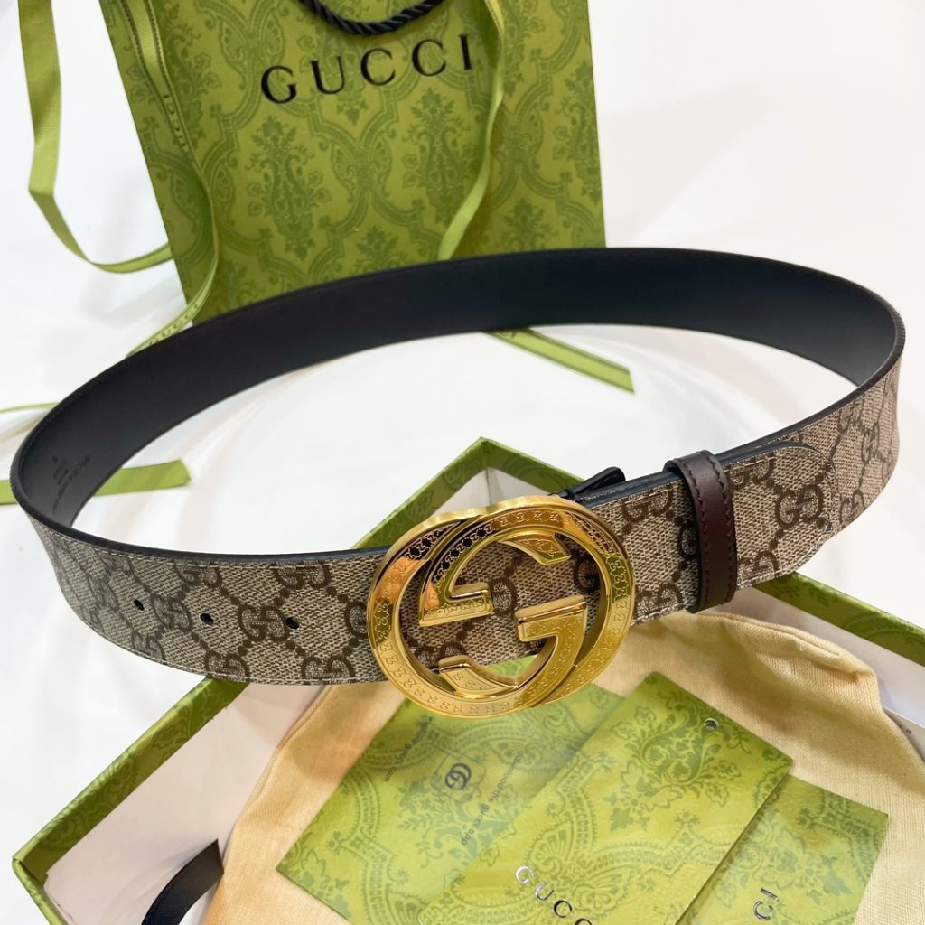 GUCCI New Horizontal Strap, Double G Buckle, 4.0cm