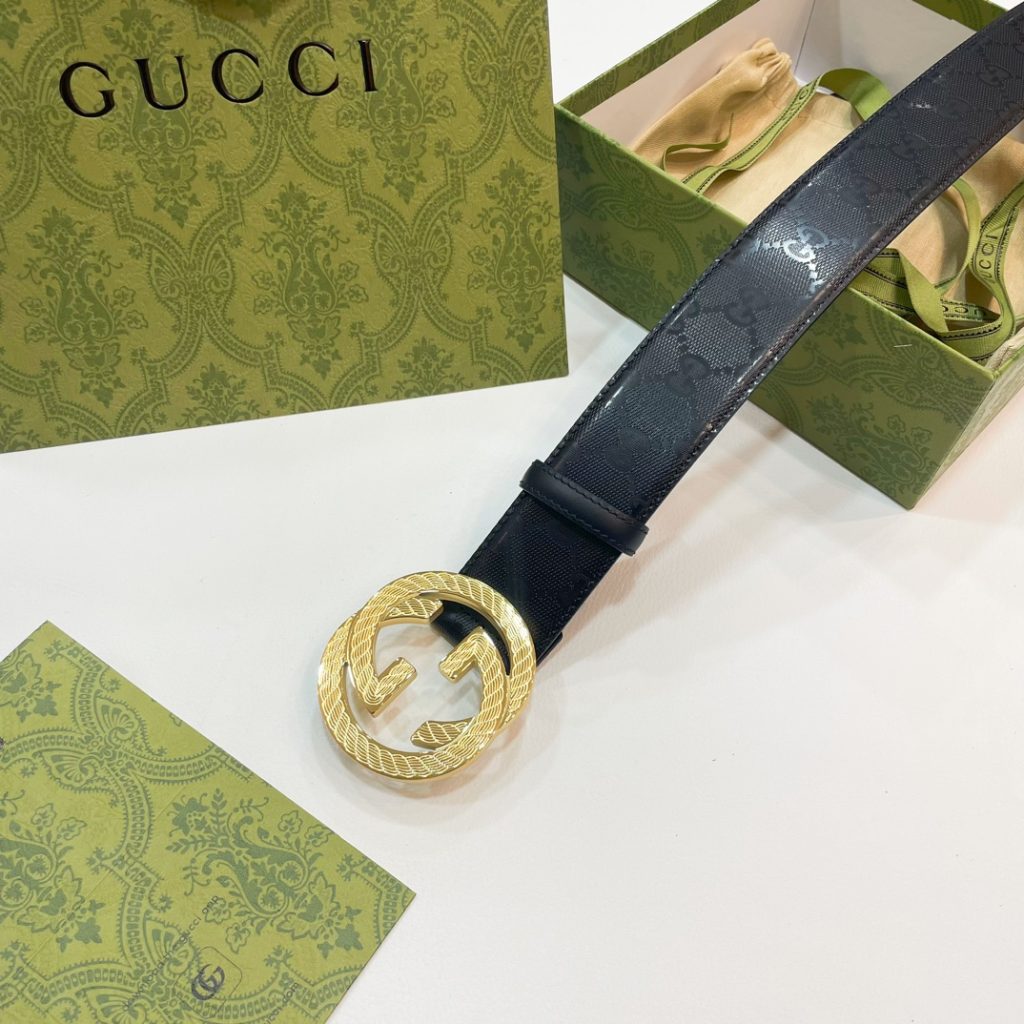 GUCCI New Horizontal Strap, Double G Buckle, 4.0cm