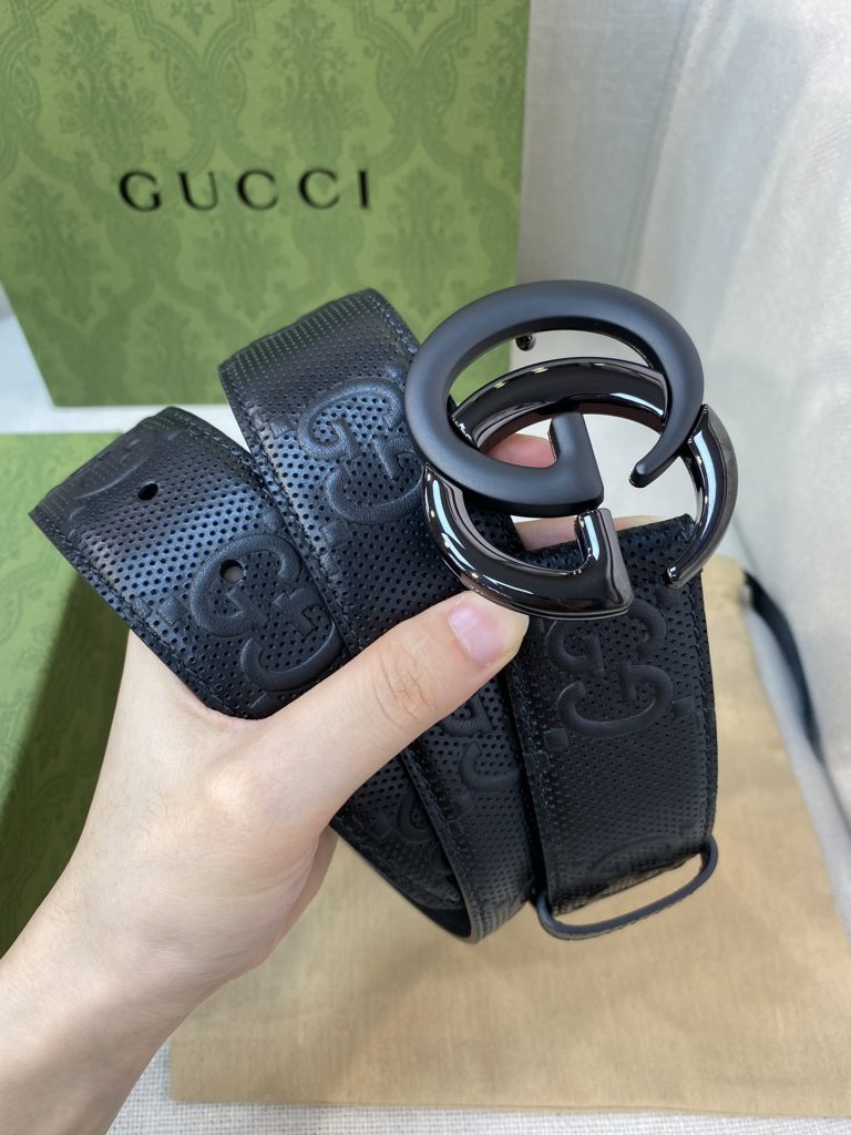 GUCCI New Horizontal Strap, Double G Buckle, 4.0cm