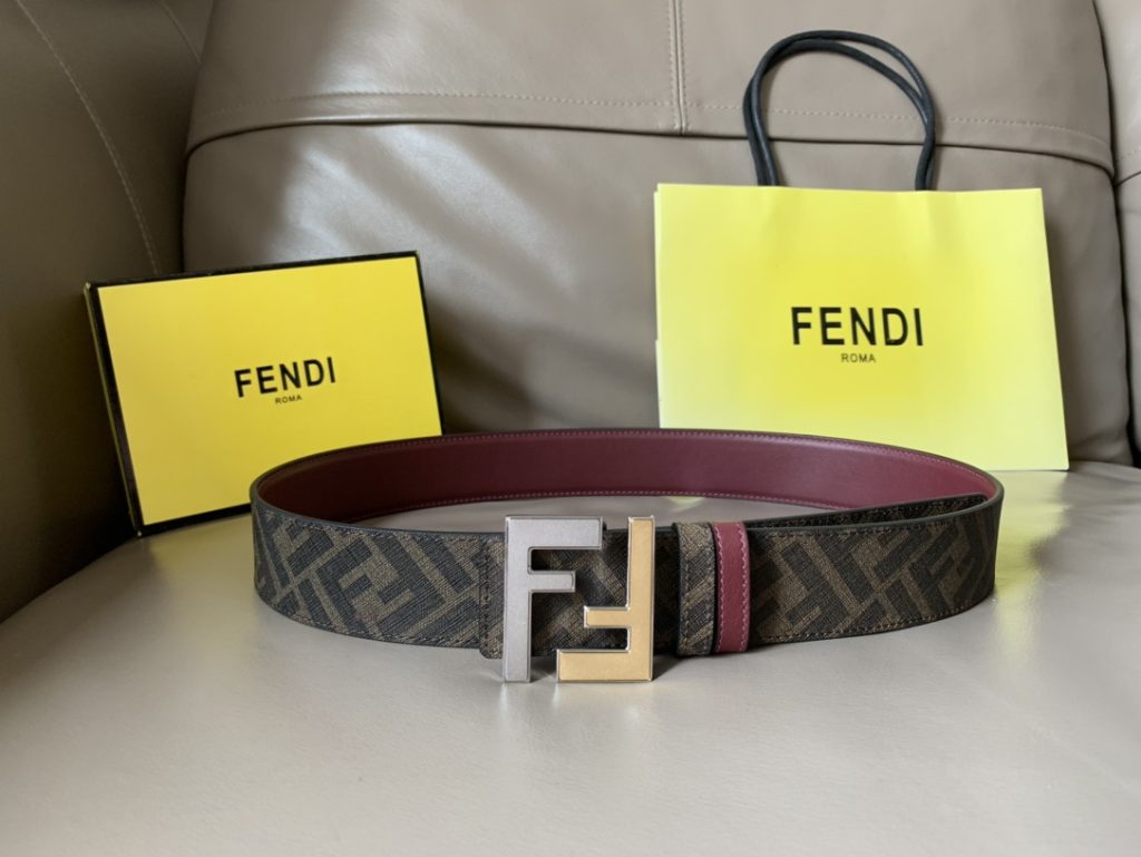 Fendi 4.0cm Belt – Classic Canvas with Top-Grain Calfskin