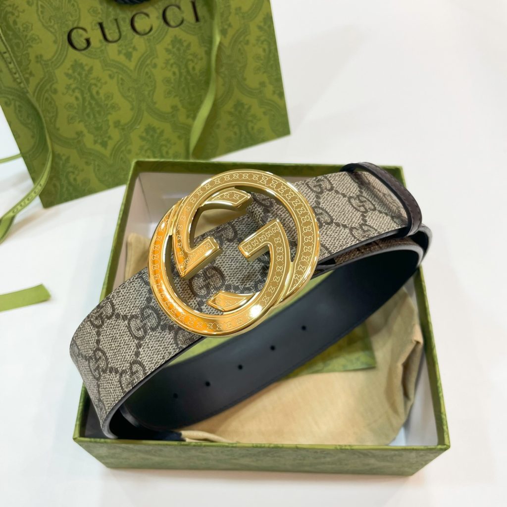 GUCCI New Horizontal Strap, Double G Buckle, 4.0cm