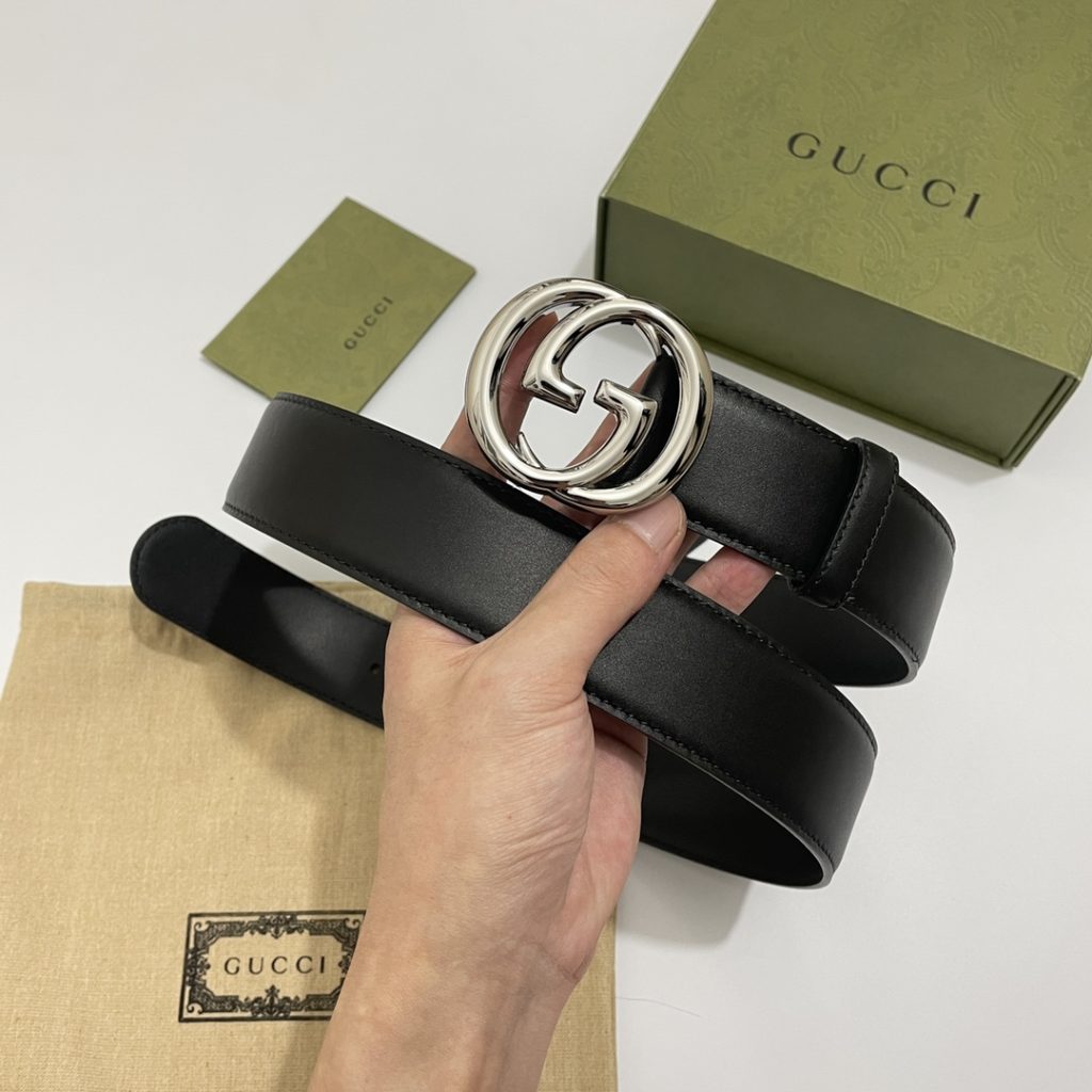 GUCCI New Horizontal Strap, Double G Buckle, 4.0cm