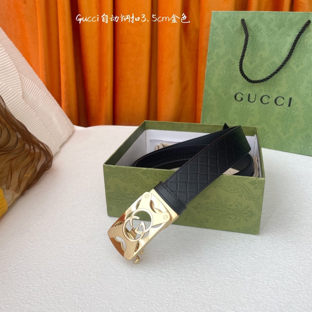 GUCCI New Horizontal Strap, Double G Buckle, 4.0cm