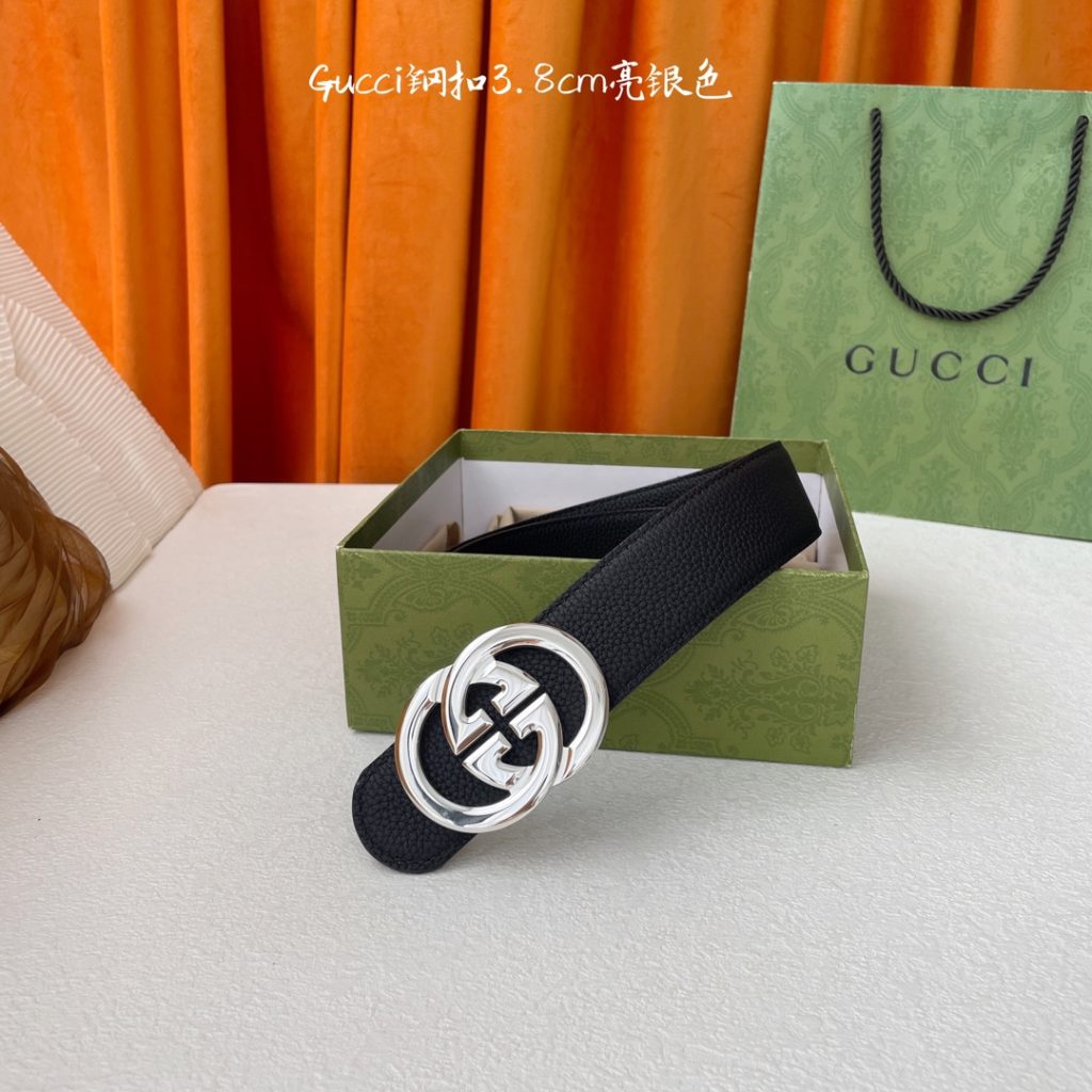 GUCCI New Horizontal Strap, Double G Buckle, 4.0cm