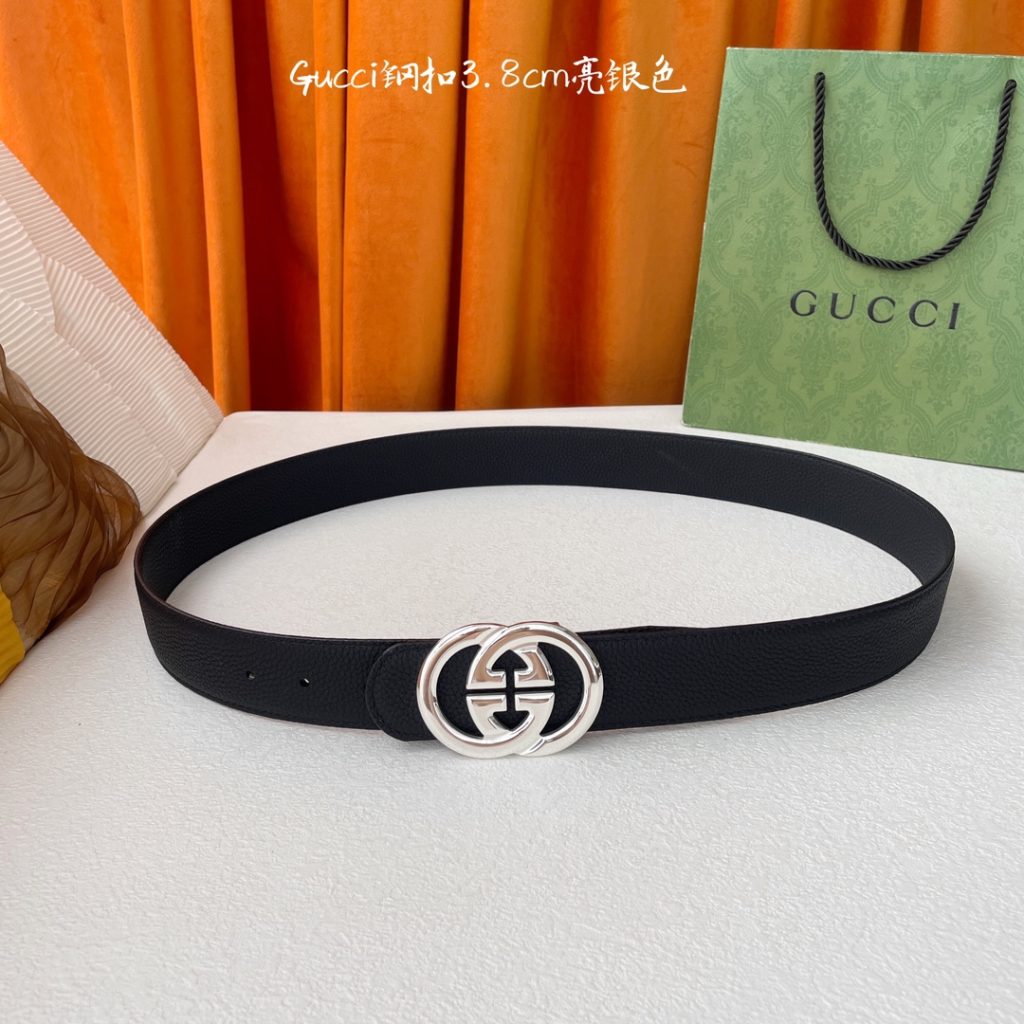 GUCCI New Horizontal Strap, Double G Buckle, 4.0cm