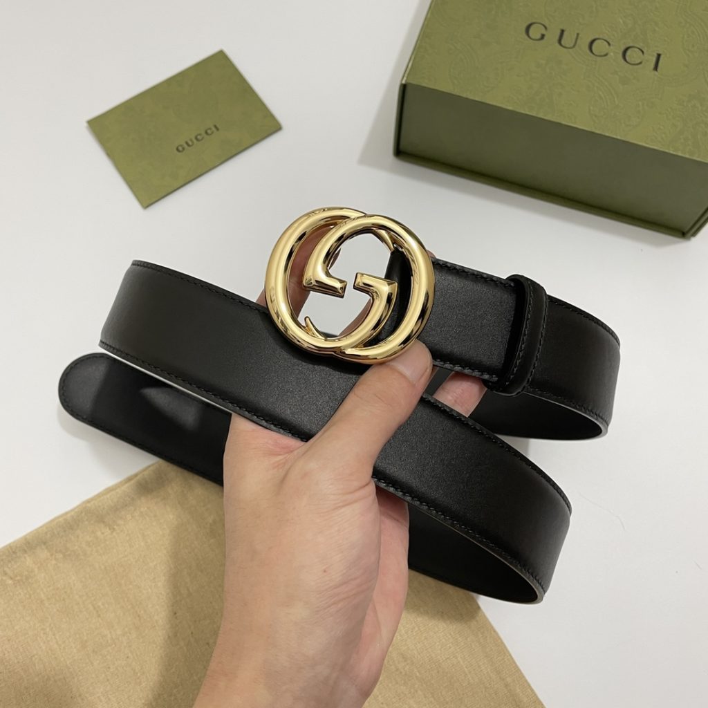 GUCCI New Horizontal Strap, Double G Buckle, 4.0cm