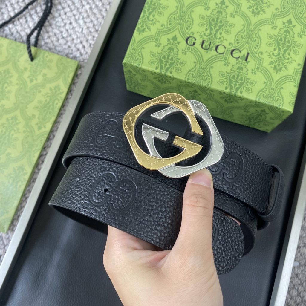 GUCCI New Horizontal Strap, Double G Buckle, 4.0cm