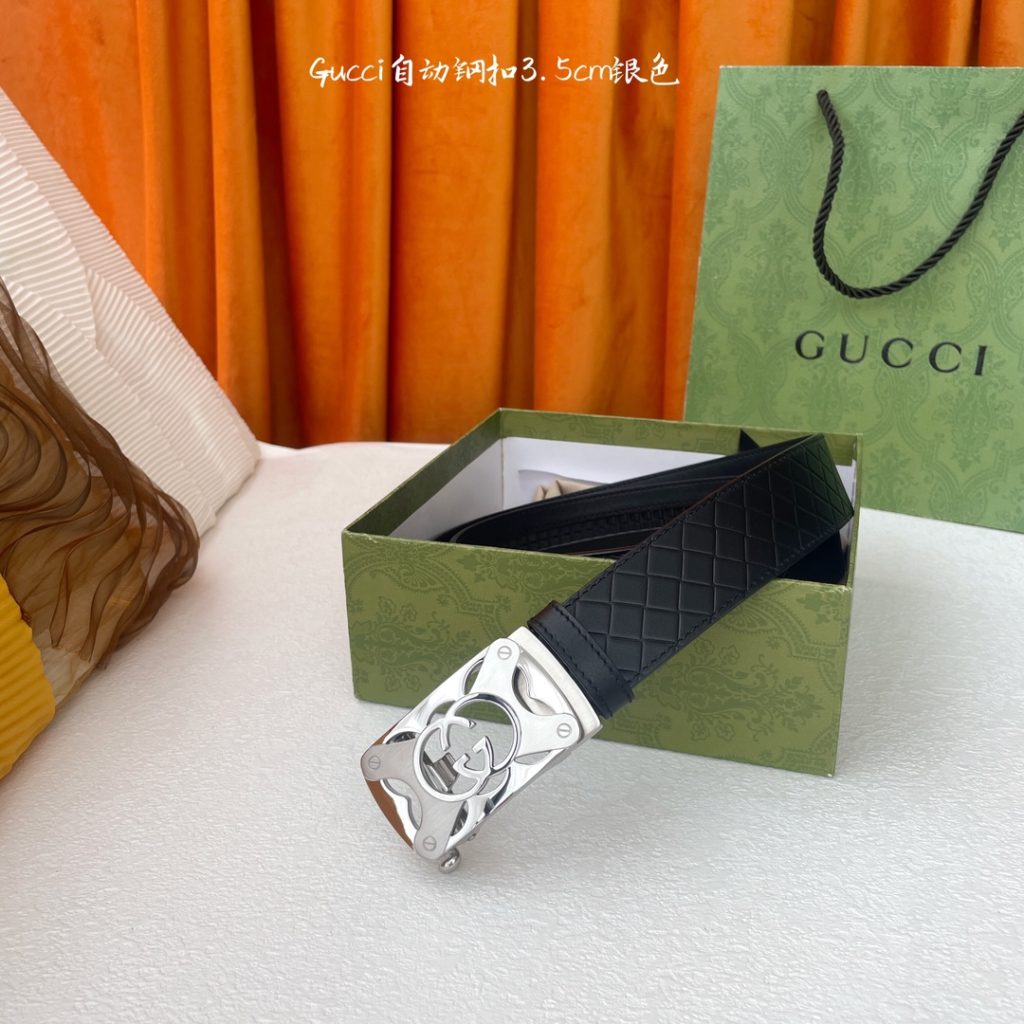 GUCCI New Horizontal Strap, Double G Buckle, 4.0cm