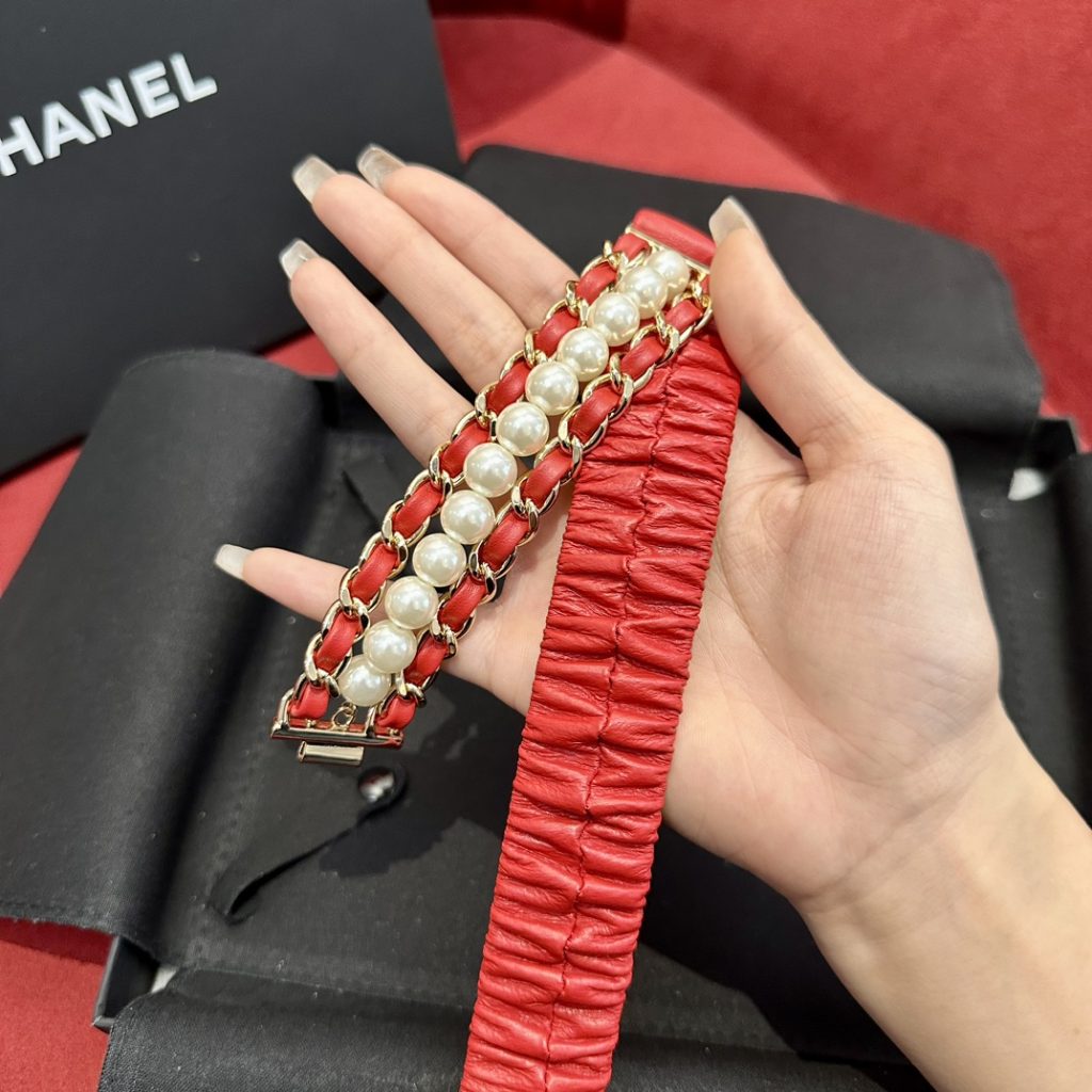 Chanel New Double-Sided Stretch Lambskin Belt