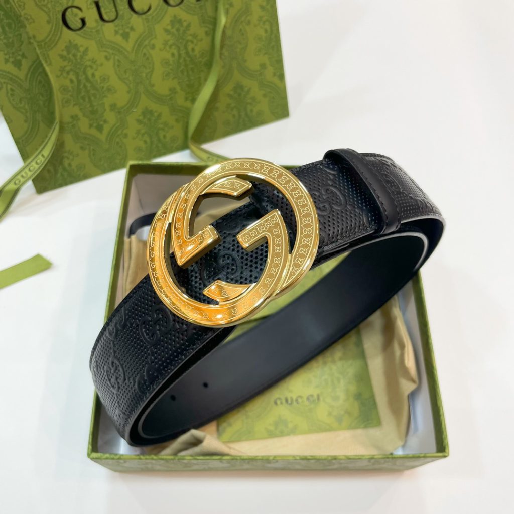 GUCCI New Horizontal Strap, Double G Buckle, 4.0cm