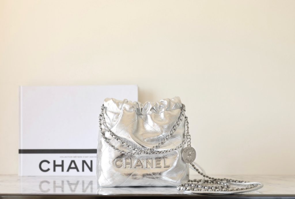 Chanel 22 Bag Trash Bag in Silver