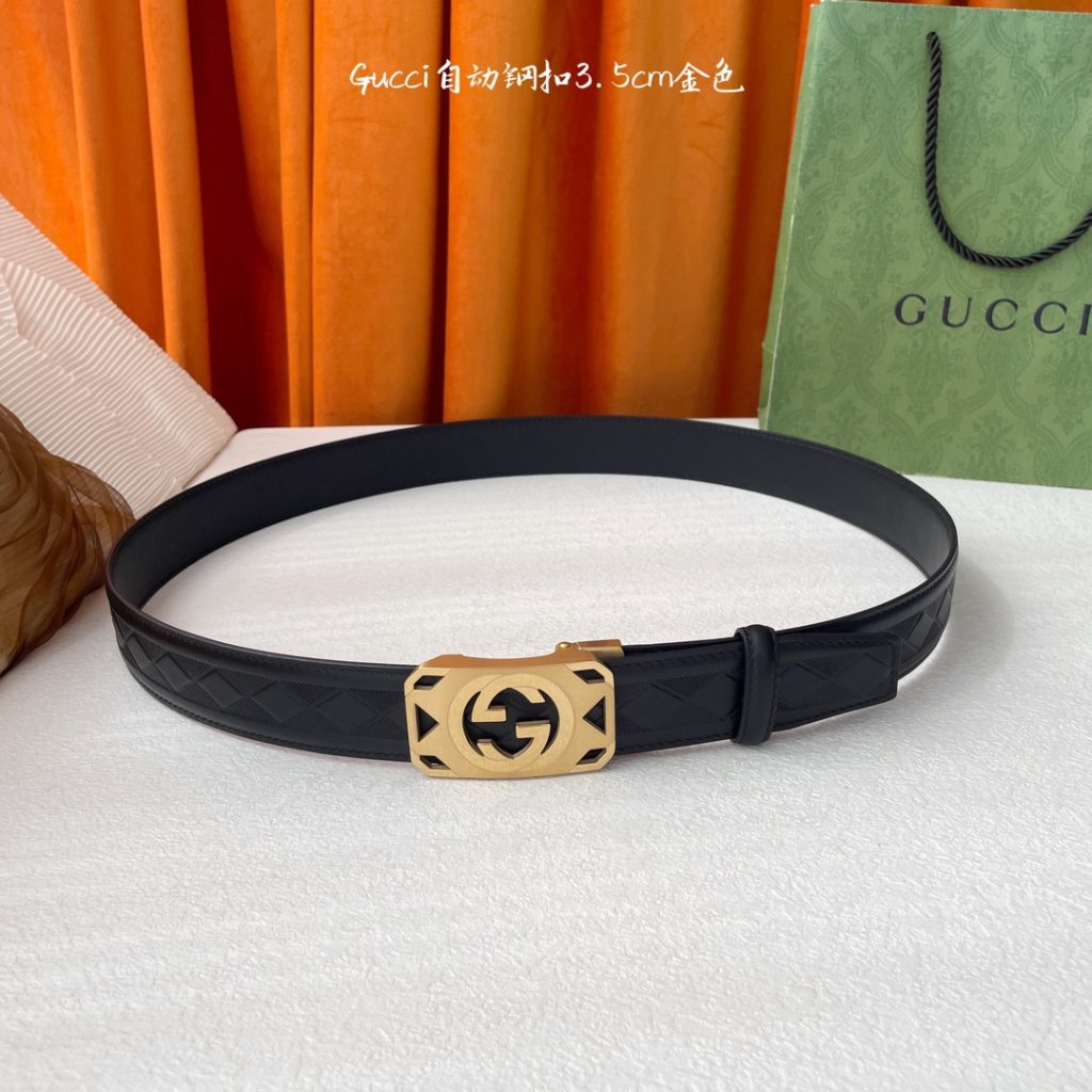 GUCCI New Horizontal Strap, Double G Buckle, 4.0cm