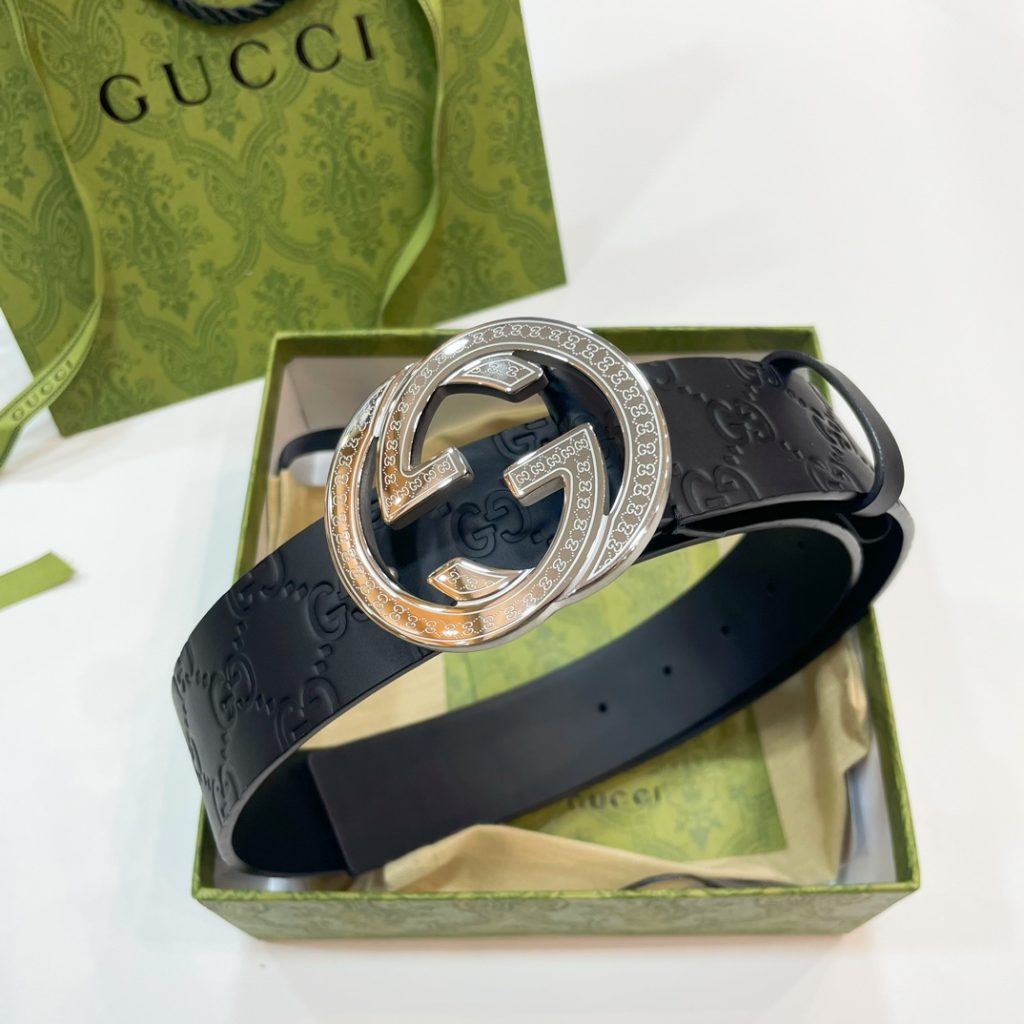 GUCCI New Horizontal Strap, Double G Buckle, 4.0cm