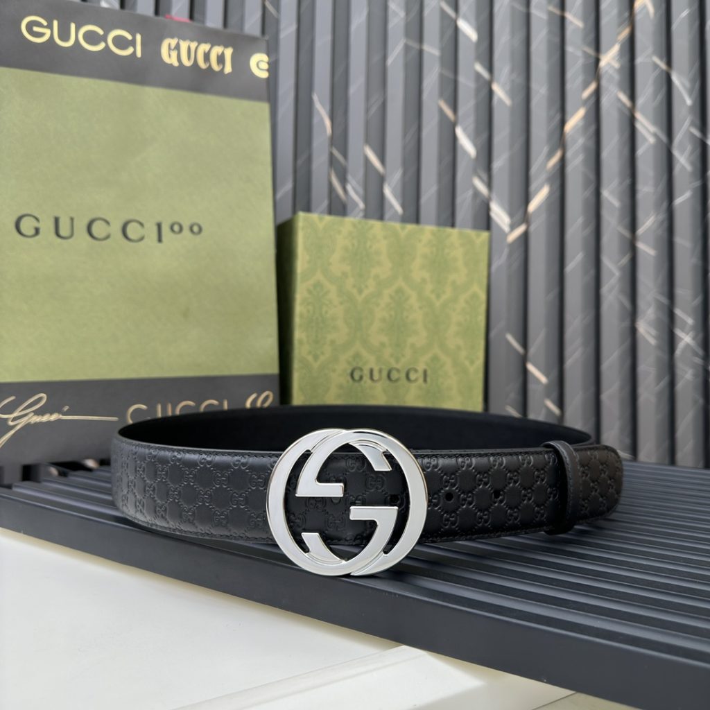 GUCCI New Horizontal Strap, Double G Buckle, 4.0cm