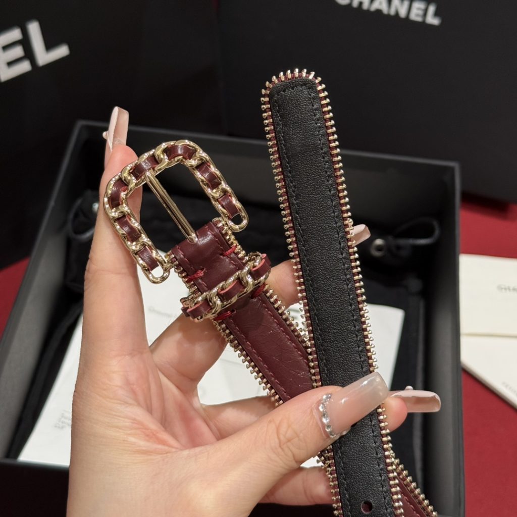 Chanel New Women’s Belt – Reversible Zipper Belt in Premium Leather