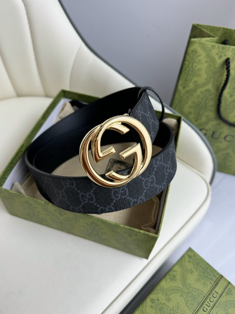 GUCCI New Horizontal Strap, Double G Buckle, 4.0cm