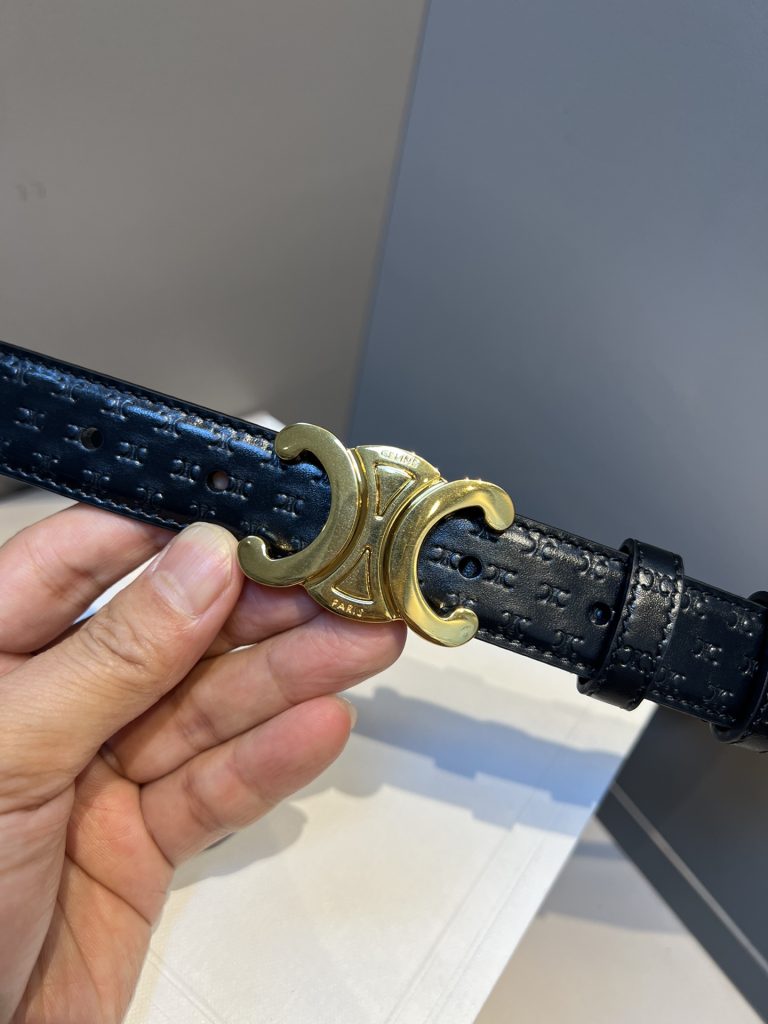 Celine 1.8cm Embossed Belt, Unisex New Collection