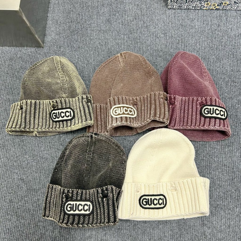 GUCCI  ~ Trendy New Washed Distressed Knitted Hat.