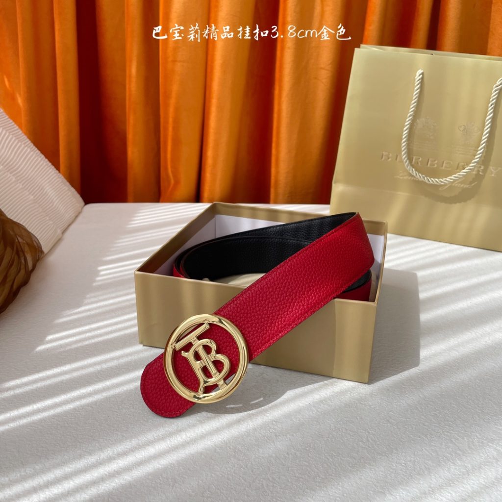 Burberry Litchi Texture Belt – Luxury 3.8cm