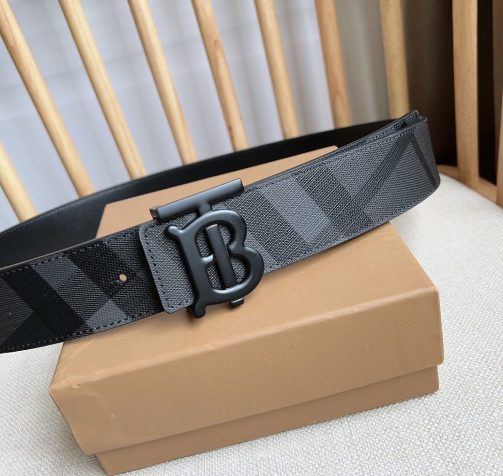 Burberry TB Monogram Leather Belt – 4.0 cm Wide