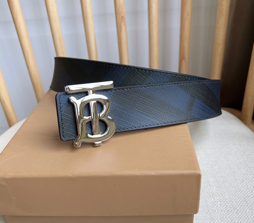 Burberry TB Monogram Leather Belt – 4.0 cm Wide