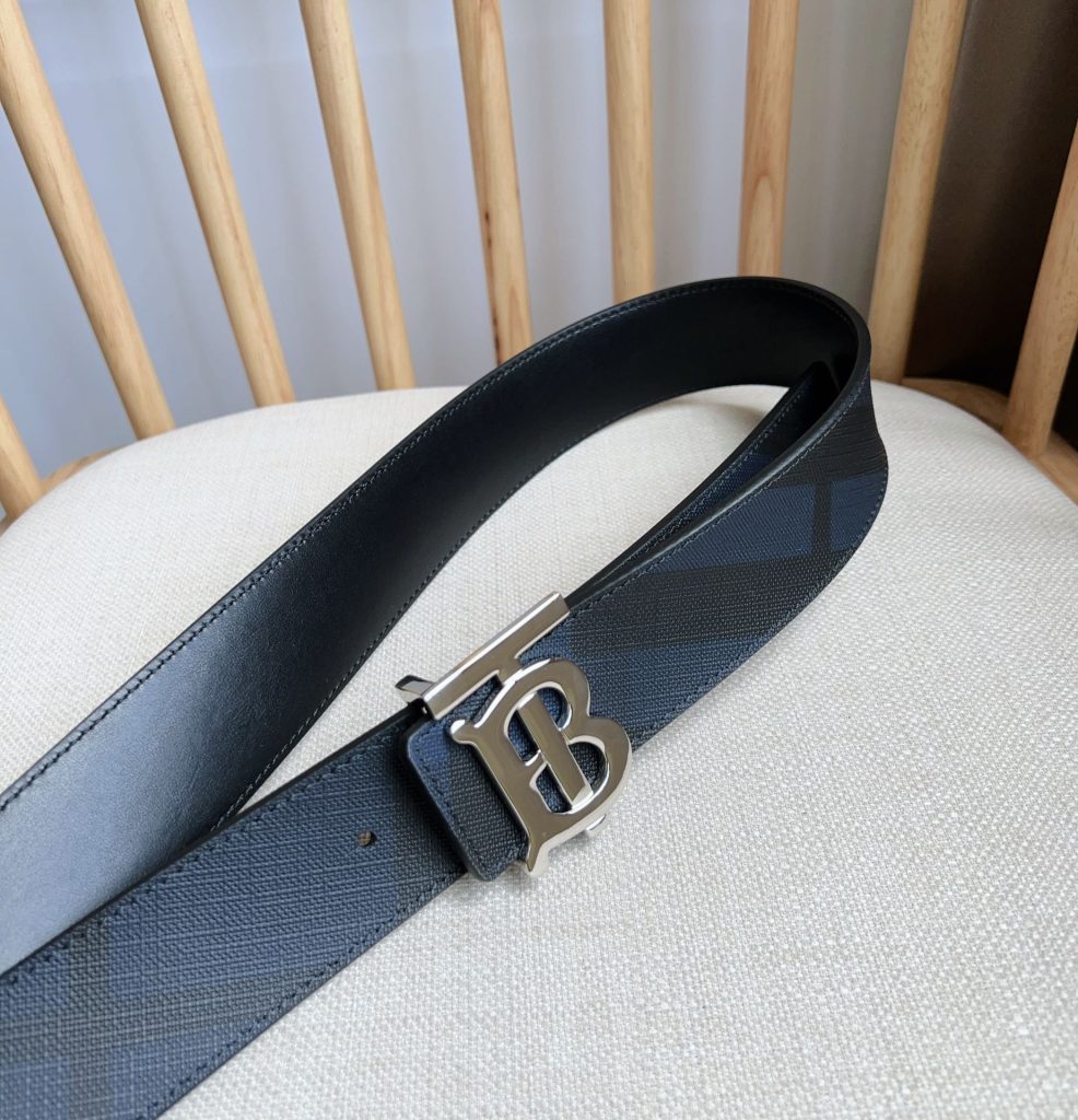 Burberry TB Monogram Leather Belt – 4.0 cm Wide