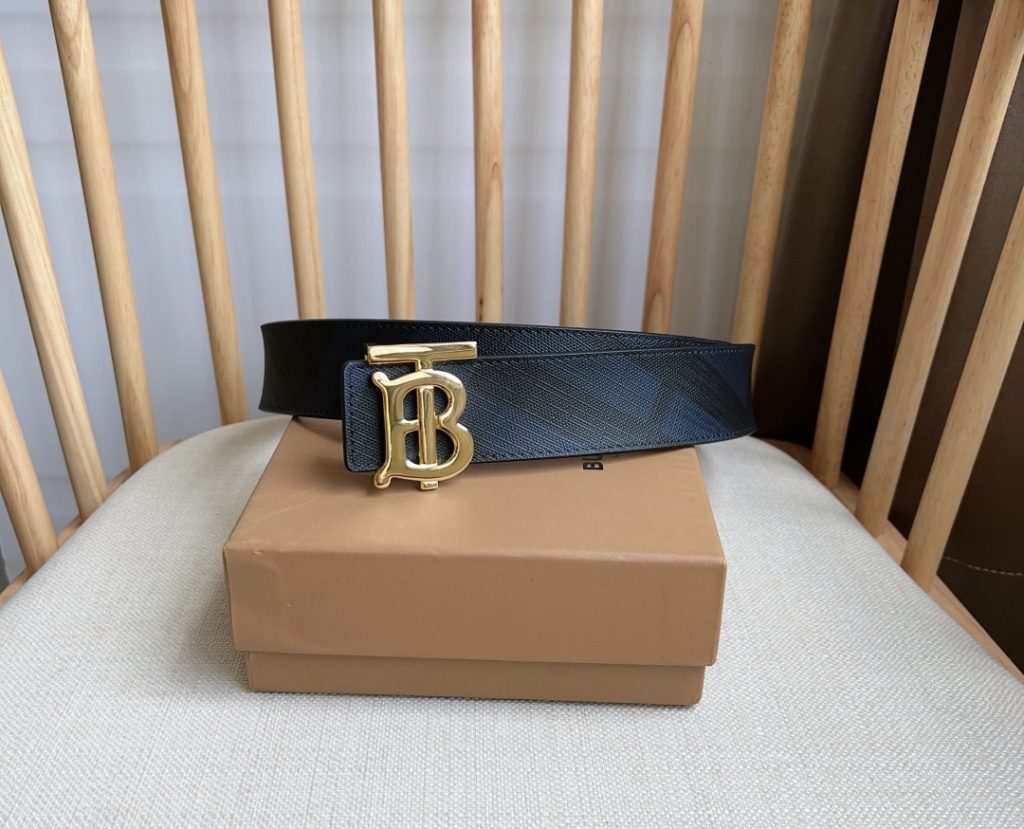 Burberry TB Monogram Leather Belt – 4.0 cm Wide