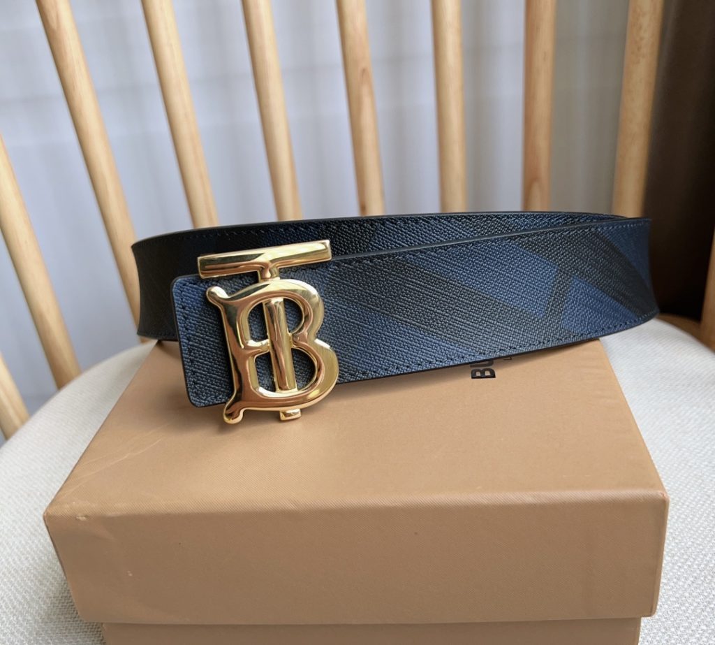 Burberry TB Monogram Leather Belt – 4.0 cm Wide