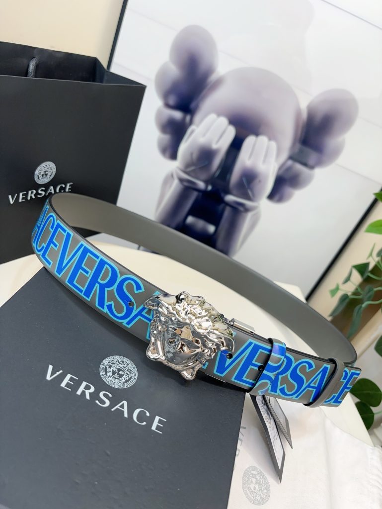 Versace Belt – 4.0 cm Wide with 3D Medusa Buckle