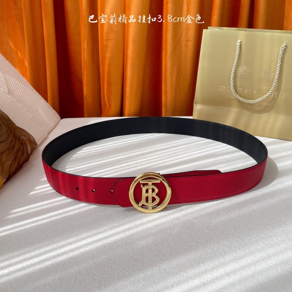 Burberry Litchi Texture Belt – Luxury 3.8cm