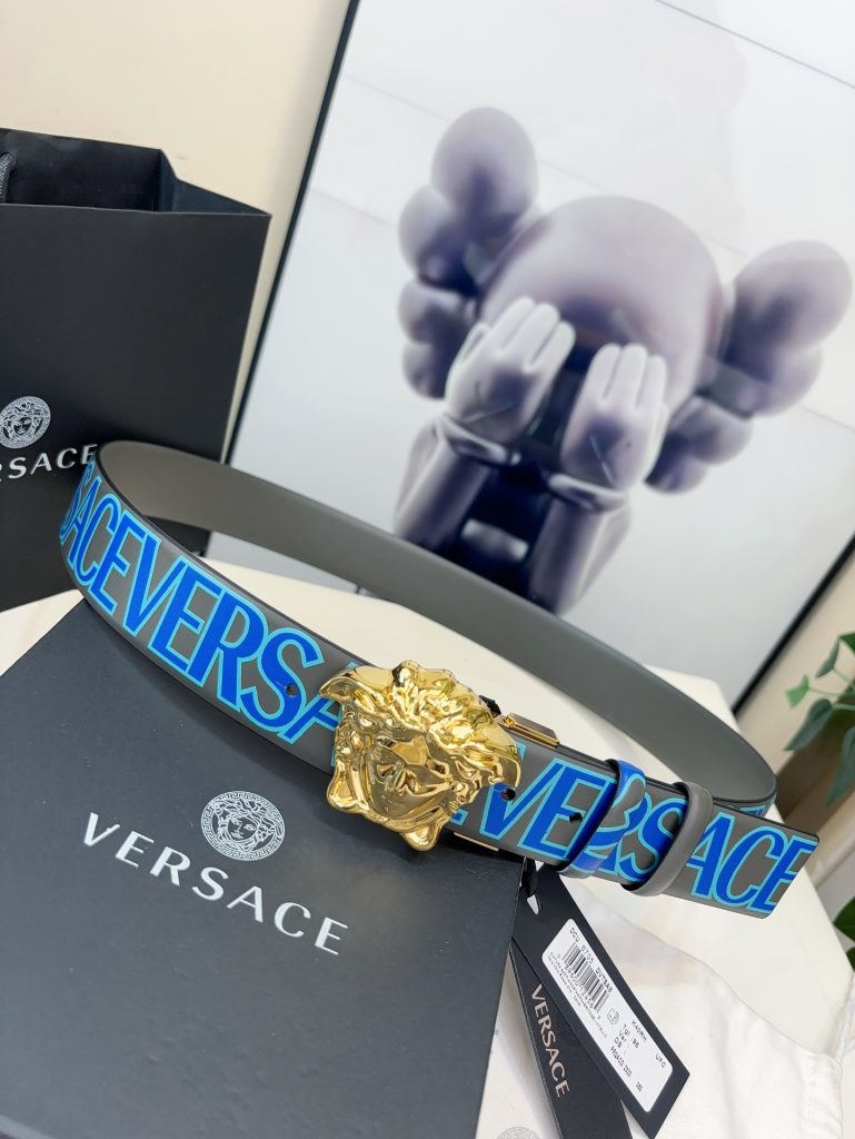 Versace Belt – 4.0 cm Wide with 3D Medusa Buckle