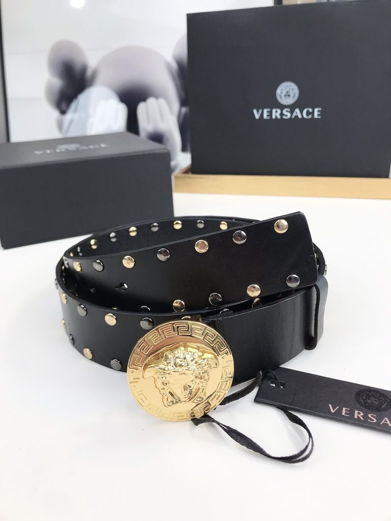 VERSACE 4.0cm Leather Belt with Iconic Medusa Buckle