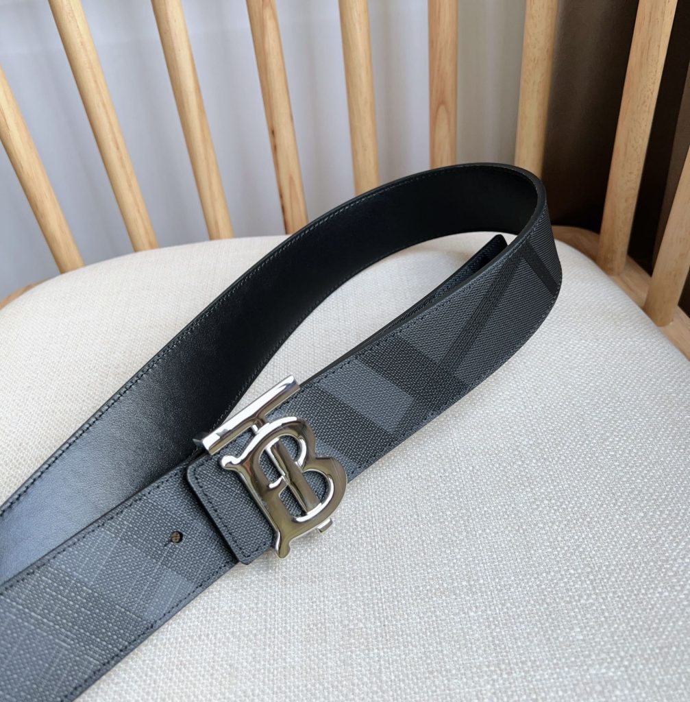 Burberry TB Monogram Leather Belt – 4.0 cm Wide