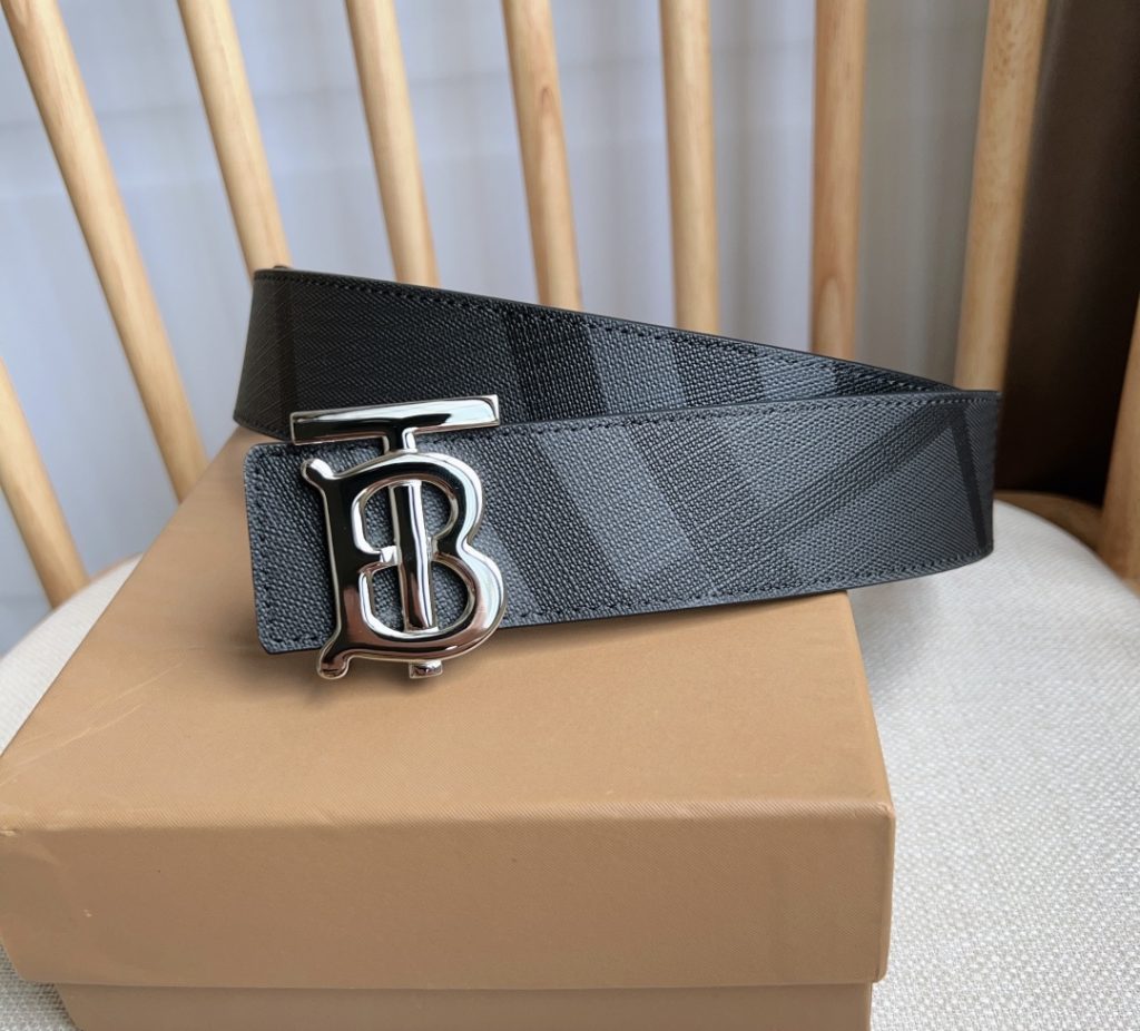 Burberry TB Monogram Leather Belt – 4.0 cm Wide