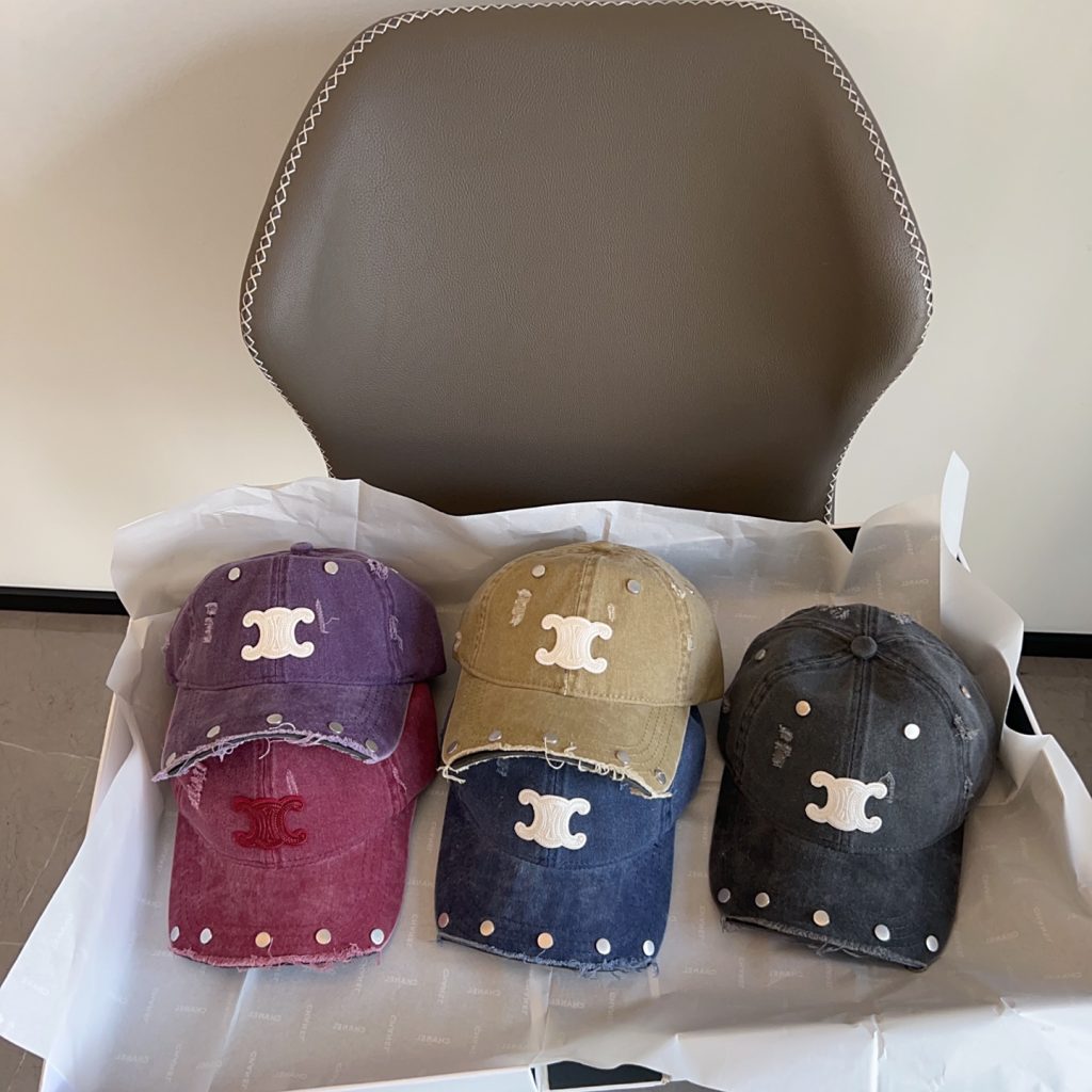 The New CELINE Heavywork Studded Distressed Baseball Cap